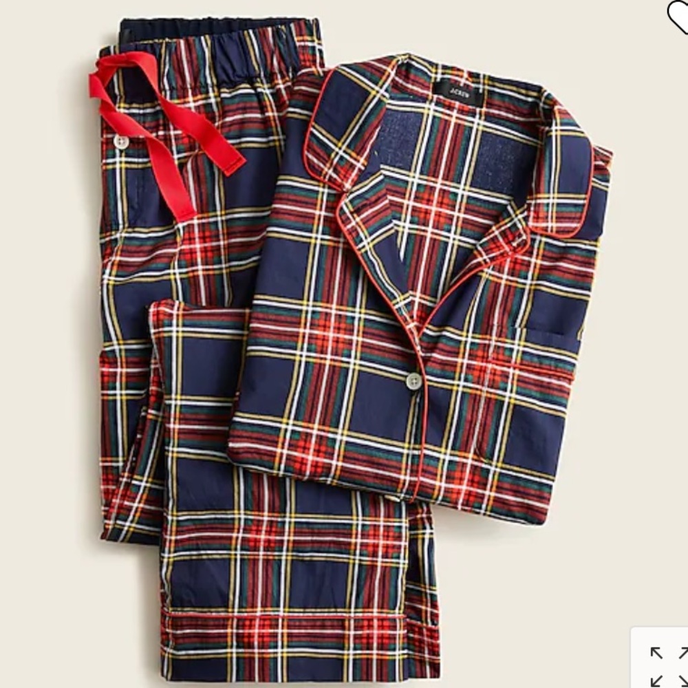 XL J.Crew Cotton poplin long-sleeve pajama set in Stewart tartan. Sold out!